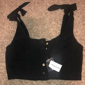 pacsun button up crop top